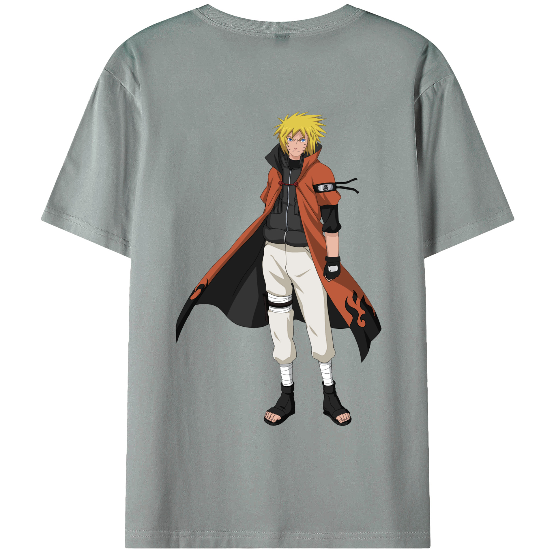 （画像用） NARUTO -ナルト- うずまき ナルト Uzumaki Naruto 綿100％ メンズ半袖Tシャツ（バックプリント） 通気性